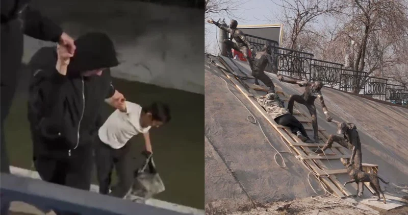 Алматылықтар ескерткіш орнатылған итті құтқару тәсілін қайталады