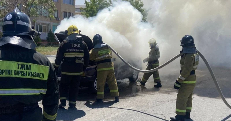 Таразда көлік өртенді