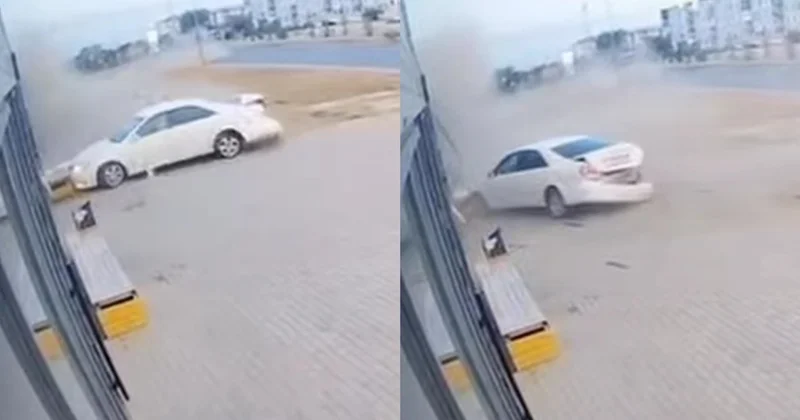 Балқашта жүргізуші павильонды соқты видео