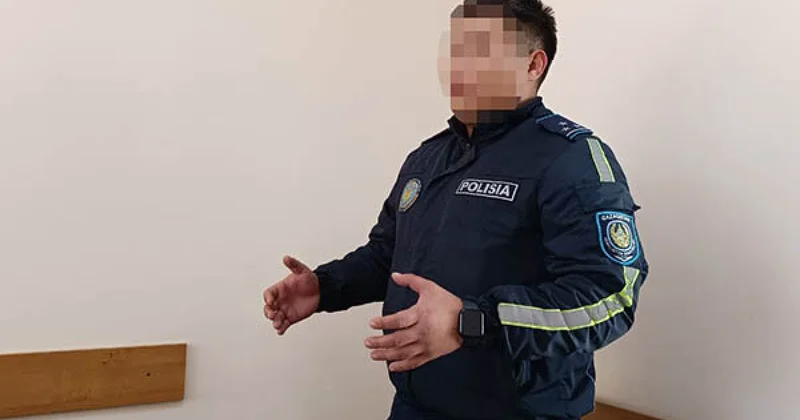 Полицейский пересек двойную сплошную в Костанае: его не лишили прав (ВИДЕО)