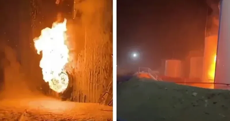 Түркістанда мұнай базасында өрт болды