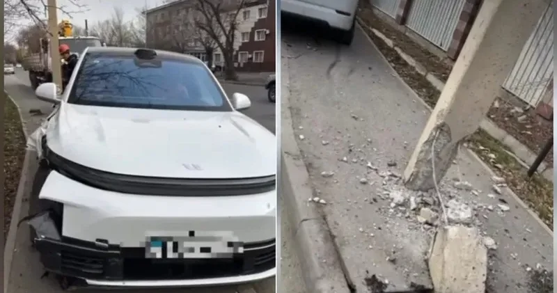 Талдықорғанда Lixiang тізгіндеген мас жүргізуші электр бағанасына соғылды