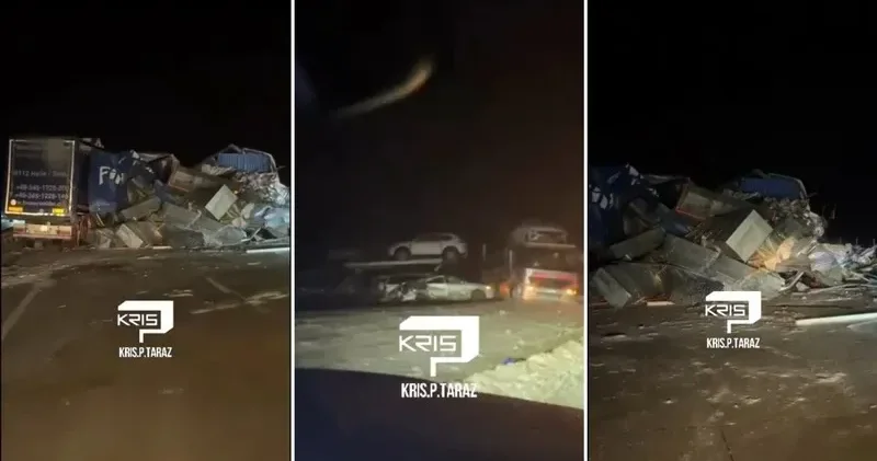 Алматы Тараз тасжолында автокөлік тасымалдаушы қатысқан жол апаты болды, зардап шеккендер бар