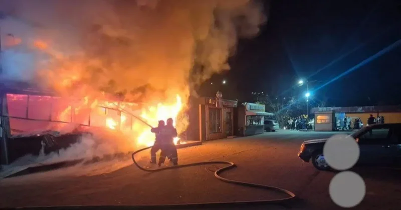 Кафе быстрого питания горело в Конаеве