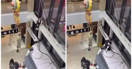 В Атырау подросток упал с высоты в ТРЦ и пробил потолок входной группы