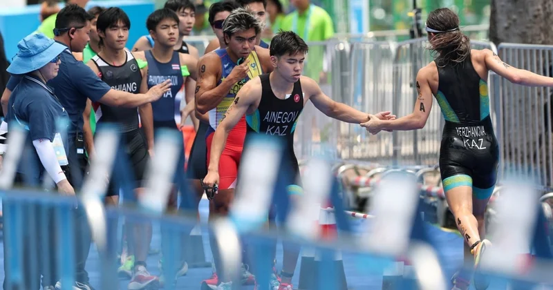 Жағажайдағы Азия ойындары: Қазақстан акватлоннан аралас эстафетада 4 орын алды