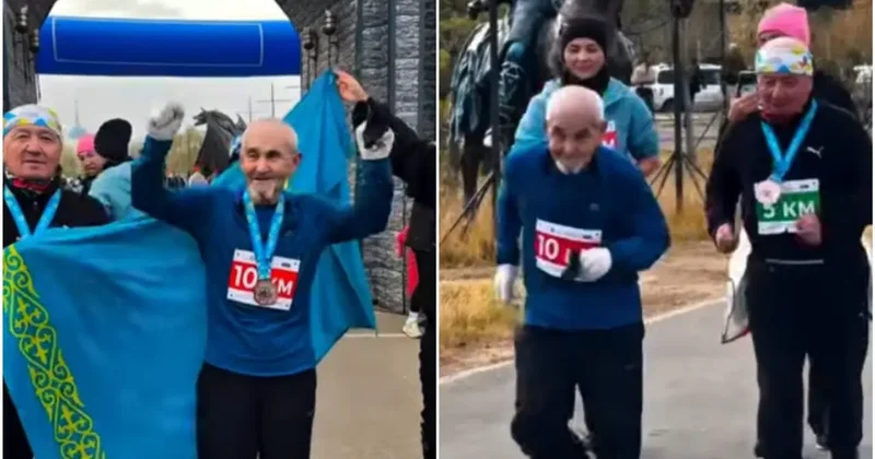 "Настойчивость не имеет возраста". 82 летний житель Астаны пробежал 10 километровый марафон