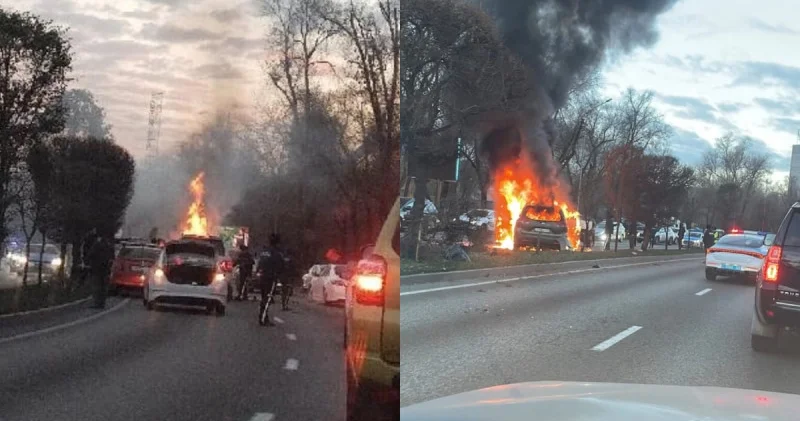 Алматыдағы әл Фараби даңғылында ірі жол апатынан кейін көлік өртеніп, кептеліс пайда болды: 25 қараша 2025, 10:25 жаңалықтар