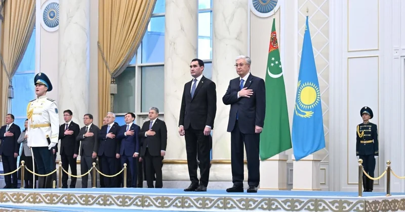 Қасым Жомарт Тоқаев Түрікменстан Президентін Ақордада қарсы алды