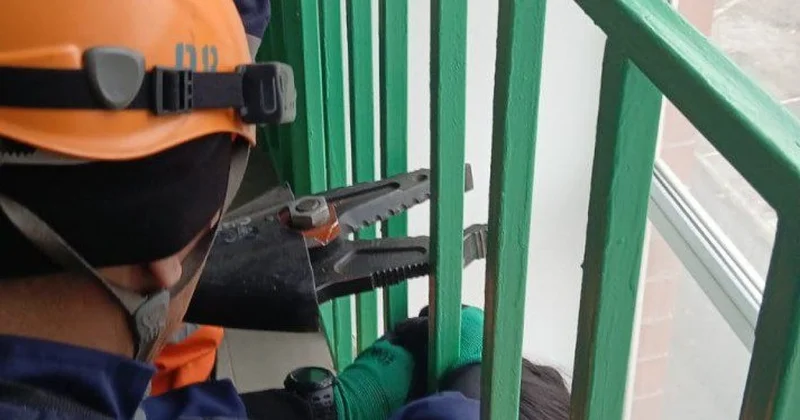 Голова ребенка оказалась зажата в железной решетке в подъезде жилого дома в Кызылорде