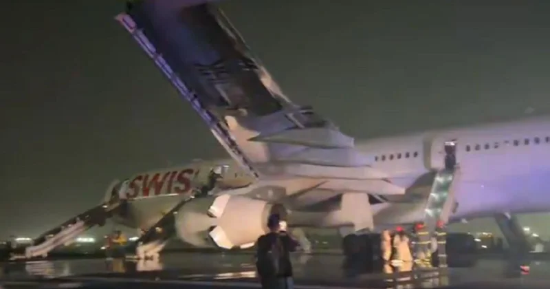 Пострадали шесть человек: у самолета загорелся двигатель во время взлета в Индии (видео)