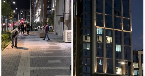 Осколки стекла посыпались на тротуар: в сетях обсуждают инцидент в ЖК Garden View в Астане