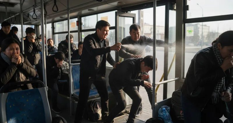 Астанада автобустағы күтпеген оқиға видеоға түсіп қалды