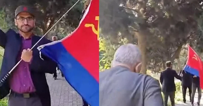 Бакуде КСРО туын көшеде желбіреткендер ұсталды