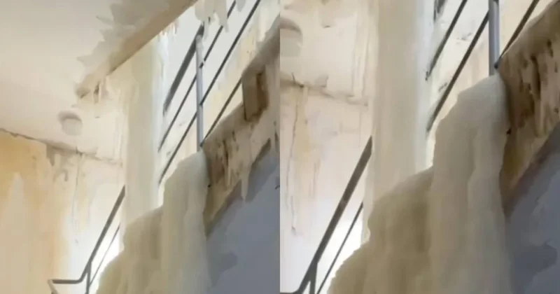 Подъезд элитного ЖК превратился в ледяную пещеру в Астане: акимат назвал причину