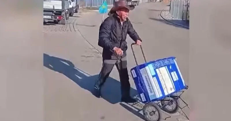 76 летний казахстанец пешком дошел до Парижа (видео)