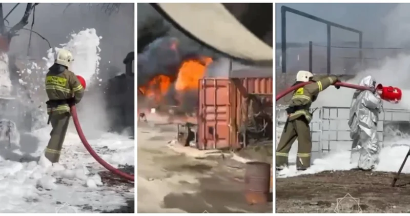 Өскеменде өрт сөндірушілер алапат жарылыстың алдын алды