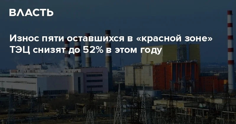 Износ пяти оставшихся в красной зоне ТЭЦ снизят до 52% в этом году Аналитический интернет журнал Власть