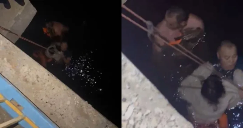 Арқалықта бойжеткен мұздай суға түсіп кетті: құтқару сәті видеоға түсіп қалды