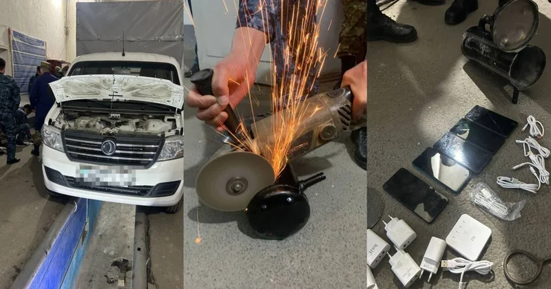 Крупную партию гаджетов пытались провезти в колонию в тайнике авто в Жетысу