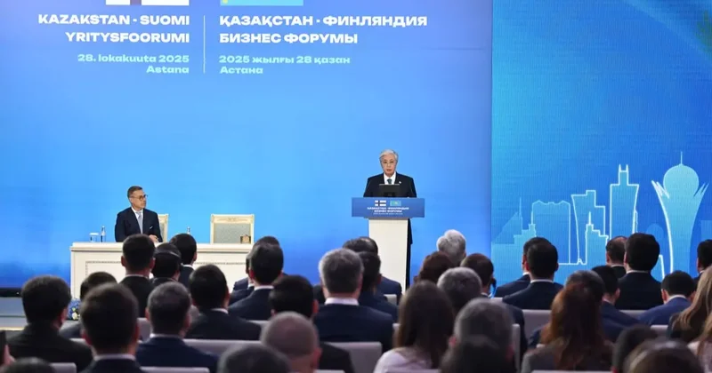 Токаев и Стубб выступили на бизнес форуме "Казахстан Финляндия"