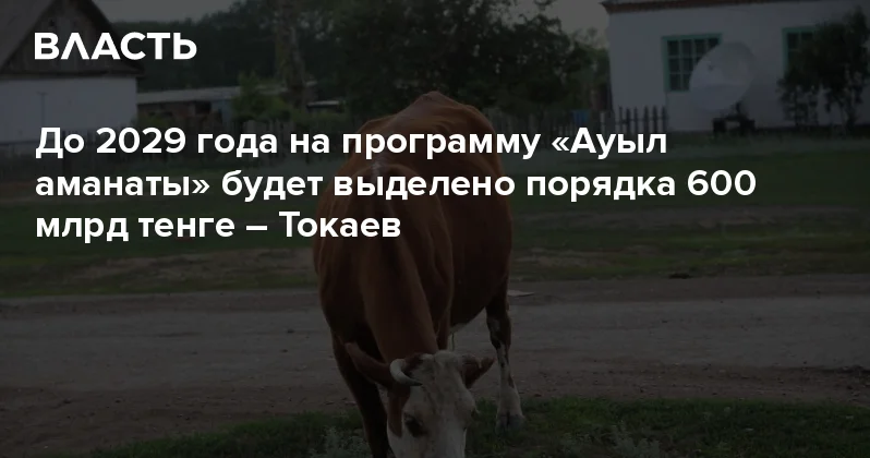 До 2029 года на программу Ауыл аманаты будет выделено порядка 600 млрд тенге Токаев Аналитический интернет журнал Власть