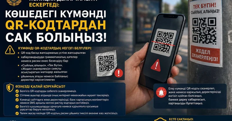 ️Полиция ескертеді: Көшедегі күмәнді QR кодтардан сақ болыңыз