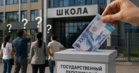 Деньги из воздуха : казахстанцы возмущены платной регистрацией школ в государственном депозитарии