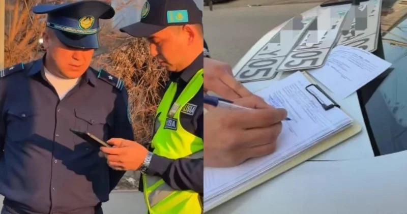 Майор Талғардағы бөлімшенің жанында сәтсіз көлік қойып, видеоға түсіп қалды