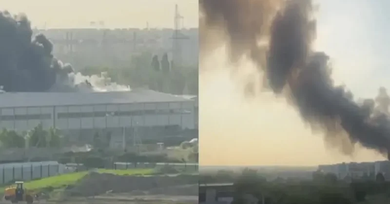 Густой дым над городом: вблизи Алматы вспыхнул пожар на заводе