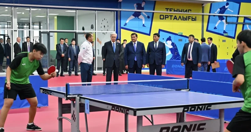 Қасым Жомарт Тоқаев Үстел теннисі орталығына барды