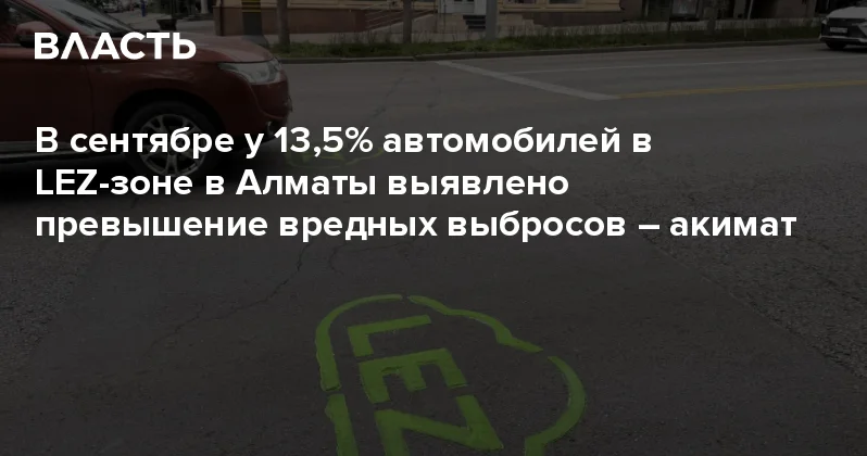 В сентябре у 13,5% автомобилей в LEZ зоне в Алматы выявлено превышение вредных выбросов акимат Аналитический интернет журнал Власть